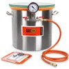 BACOENG 5 Gallon Tempered Glass Lid Stainless Steel Vacuum Chamber