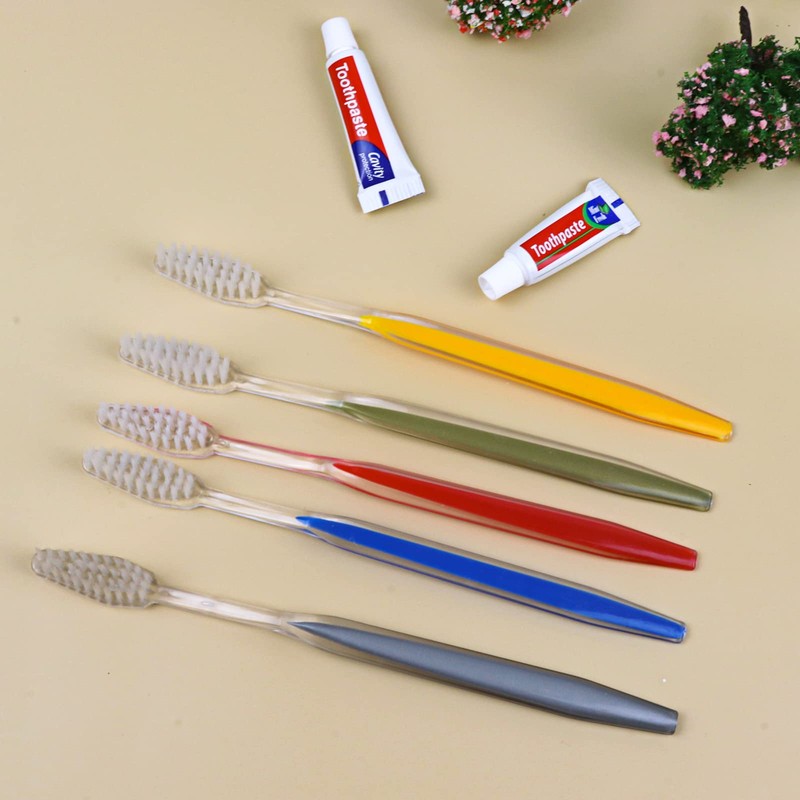 50pcs Disposable Toothbrushes with Toothpaste (5 Colors)