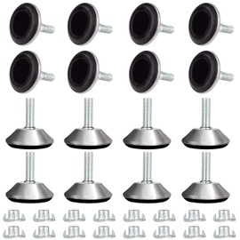 Adjustment Screw Furniture Foot with Drive-in Nuts Furniture Levelling Feet Adjustable Furniture Feet Low Noise for Table Desk Cabinet M8 x 25 x 40 mm Pack of 16