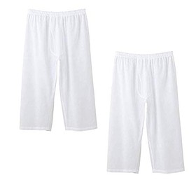 Vantann Suteteko 14-102 Men's Set of 2 Takashima Chijimi, Made in Japan, White, 100% Cotton, Crepe Fabric, 3/4 Length, Underpants, Suteteko, Shiro Set of 2
