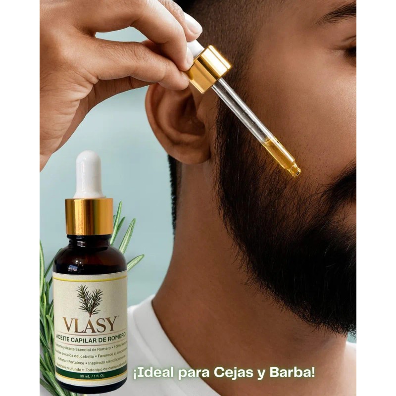 Vlasy, Romero Aceite Capilar, Estimula Cuero Cabelludo 30 Ml