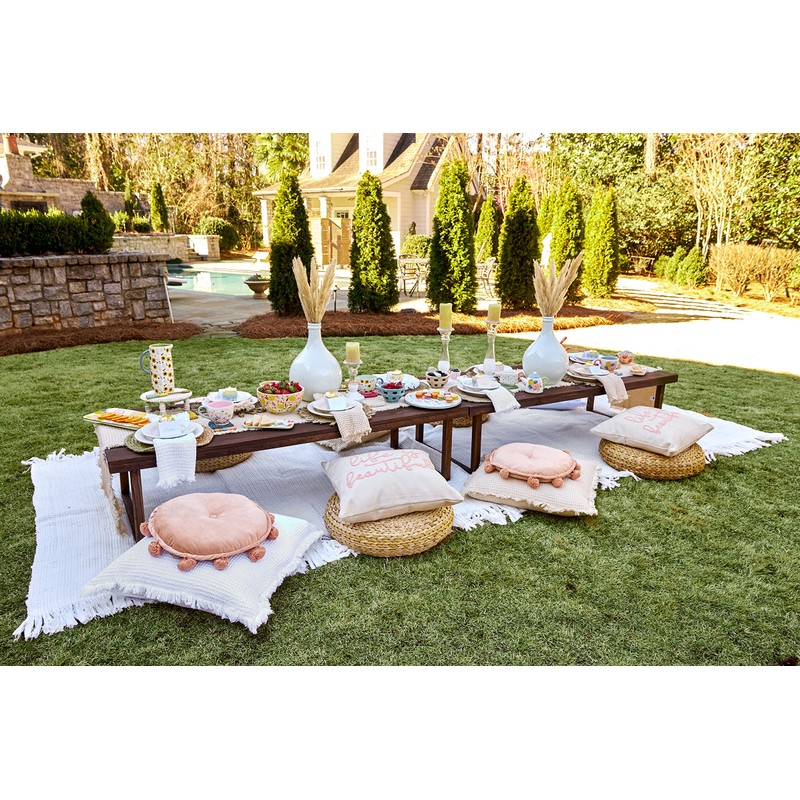 Mud pie Pitcher Set, Floral, pitcher 51 oz | spoon