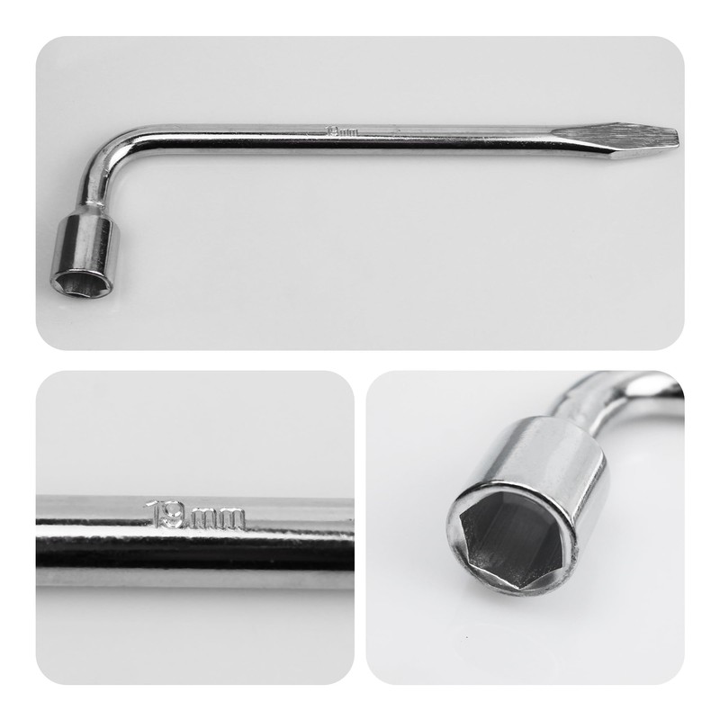 AUXBC 19mm Car Spare Tire Lug Wrench, Heavy Duty L-Type