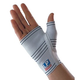 LP Elasticated Right Palm Brace - Elastic & Breathable Compression Sleeve for Sports Injury Rehabilitation, White - Large