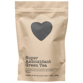 Super Antioxidant Green Tea, 15-20 Servings, Eco-Conscious Zip Pouch, Contains Caffeine, Pure Loose Leaf Tea Grown in America, 1.30 Ounce (Small)