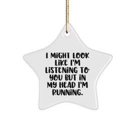 Running Star Ornament - Funny Christmas Unique Gifts for Runners - Sarcastic Running Quote Gifts from Santa to Stocking Stuffers