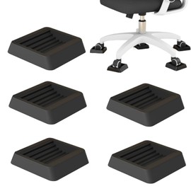 Ankeny Caster Stoppers for Chair Furniture Casters Fixed Vibration Absorbing Quiet Caster Stops Wheel Chocks Black (Pack of 5)