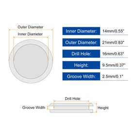 sourcing map 12Pcs Rubber Grommets 5/8" (16mm) Drill Hole, 9/16" (14mm) ID Double Sided Hole Plugs Ring Gasket for Firewall Cable Wire Protecting, White