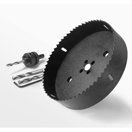 6-1/8 Inch Hole Saw with 1/2" Hex Shank Quick Change Arbor, JTemgle Bi-Metal Hole Saw Heavy Duty Hole Cutting Tool for Cornhole Boards, Recessed Lights, Wood, Plastic, Drywall & Soft Metal