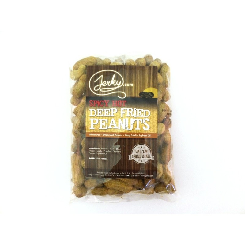 Jerky.com Deep Fried Spicy Hot Peanuts in Shell 10oz -