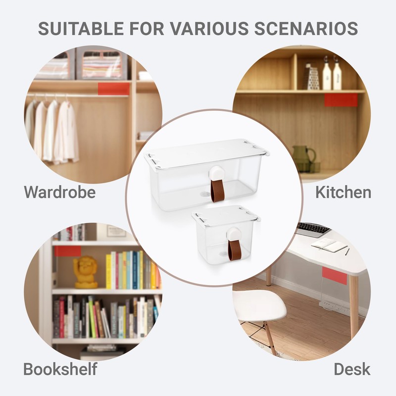 Umbrotiger Clear Pull-Out Drawer Organizer - No-Drill Hidden Storage Tray