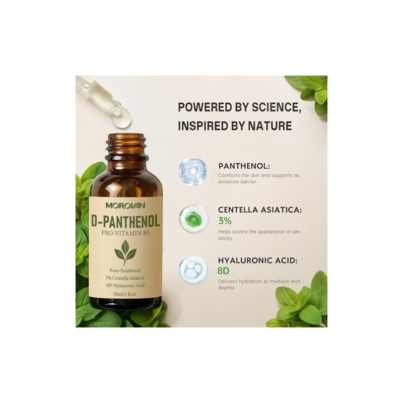 Morovan D-Panthenol Liquid: Pro-Vitamin B5 Concentrate, Cosmetic Grade Dexpanthenol for