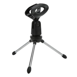 Desk Mic Stand, Adjustable Desktop Microphone Tripod Stand Holder Bracket Tabletop Mic Holder with Mic Clip for Conference Live Broadcast