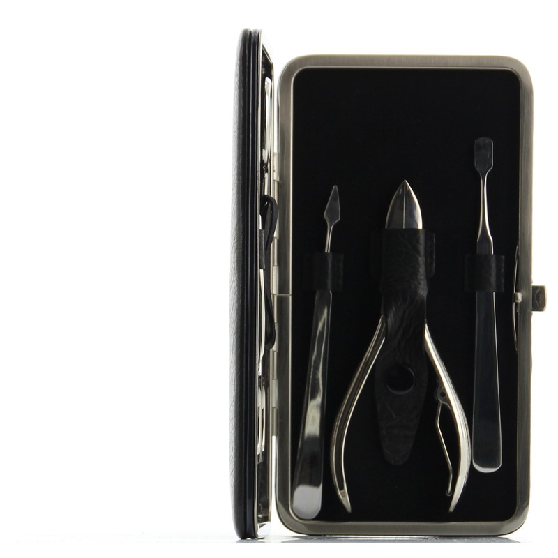 ERBE Solingen Manicure Arms Case 7 Piece Set Bamboo 9088 (Black Color)