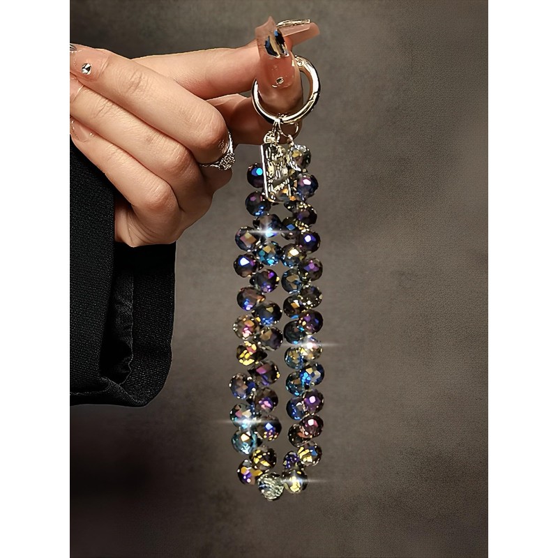 richginker Crystal Phone Wrist Strap Phone Charm Chain Keychain Beaded