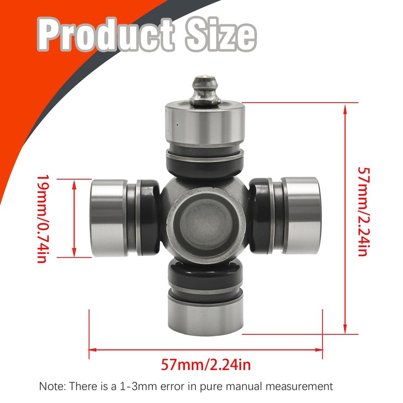Vkinman Front Drive Shaft U-Joint Set, Rugged Universal Joint Set,