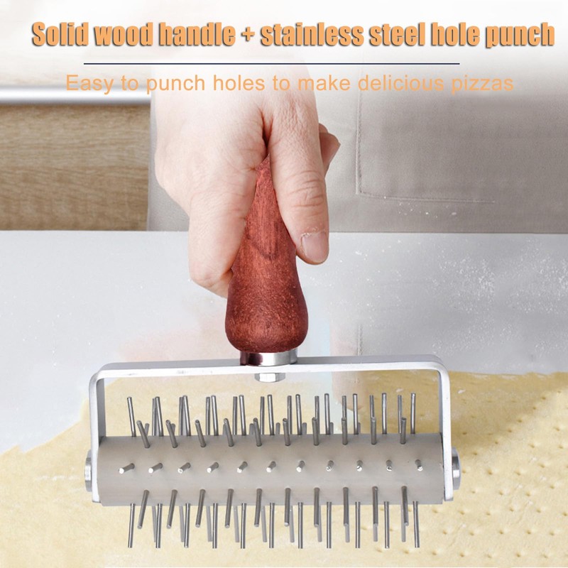 Roller Docker with Spikes, Stainless Steel Pizza Roller with Spikes,