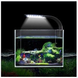 OsAtNb 24 LED Aquarium Light 10 W Aquarium Lighting with White and Blue Light LED Water Plant Light Ultra Thin Aquarium Lighting Lamp Plant Grow Light for Aquariums