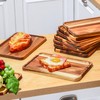 Roshtia 24 Pcs Acacia Wood Serving Tray Rectangular Wooden Serving