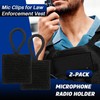 Terixe 2 Pack Mic Clips for Law Enforcement, Black Radio