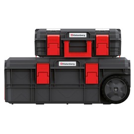 2-Piece Rolling Workshop Tool Trolley Tool Box Set Tool Box + Tool Box Body with Reinforced Construction Ergonomic Handle Dustproof Plastic