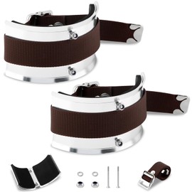 2 Set Drywall Stilt Replacement Part, 2 PCS Stilt Curved Plates 2 PCS Stilts Straps and 4 Pairs of Screws, Leg Band Kit Stilts Accessories for Home Renovation Work, Plastering