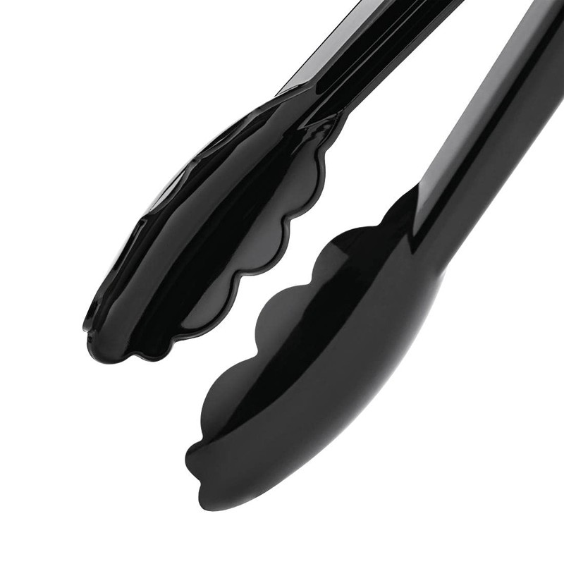 Vogue Tongs 23 cm/9 inch, Black, Polycarbonate Plastic, Comfortable Grip,