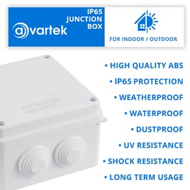 IP65 Waterproof Dustproof Junction Box, ABS Plastic Junction Box DIY Case Enclosure, Universal Electrical Project Box (100x100x70mm) – AVARTEK (White)