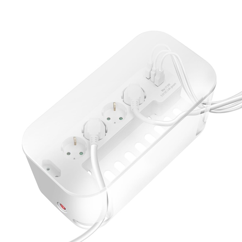 Logilink LogiLink LPS281U - Kabelbox mit 5-Fach-Steckdosenleiste inkl. 3X USB,