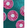5pc. Pink Sprinkle Donuts Resin Planar Flatbacks, Bow Center, Cabochon,