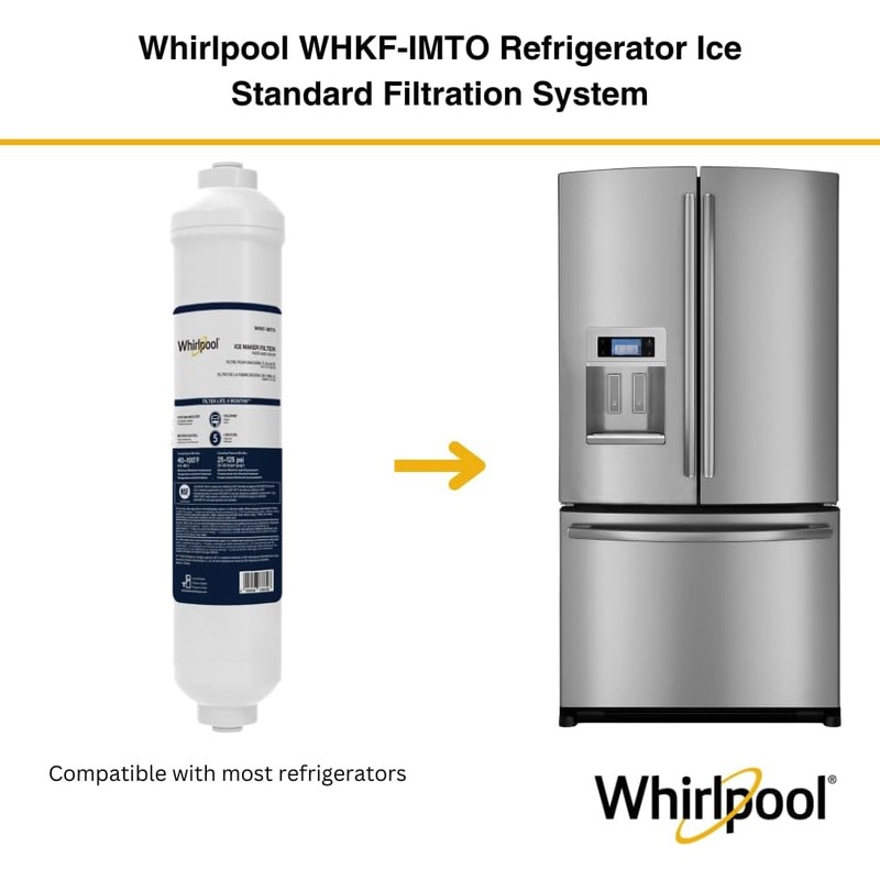 Whirlpool Inline Water Filter WHKF-IMTO, 1/4" Quick Connect Fits Refrigerator,