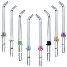 Replace 8 Pieces (8 Colours) High Pressure Water Flosser Tips - Water Flosser Replacement Head Compatible with Orthodontic Tips - The Perfect Water Flosser Experience
