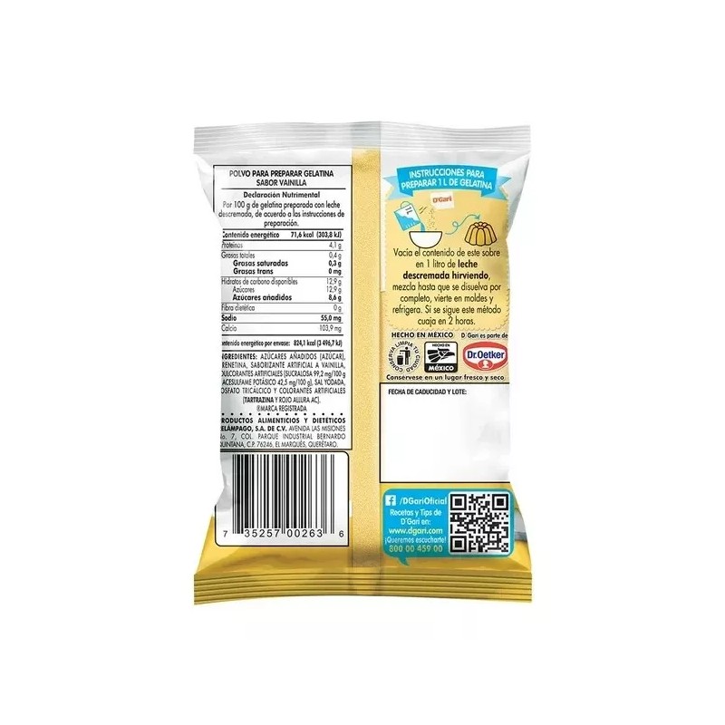 D'Gari~Water Gelatin Powder Vanilla flavor~Gelatin
