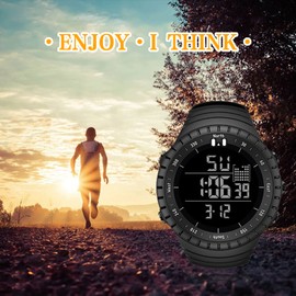 Mens Digital Watch SENORS Sport Watch Outdoor Waterproof Digital Watches LED Electronic Luminous Wristwatch with Stopwatch Alarm