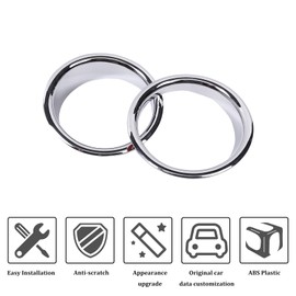 Qiosreui Front Fog Light Lamp Cover Ring for Hummer H2 2003-2009 Accessories, Fog Lamp Trim Frame Molding Protector, Front Bumper Fog Light Ring Bezels Covers Trim, ABS (Chrome)