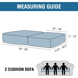 H.VERSAILTEX Velvet Stretch Couch Cushion Cover Plush Cushion Slipcover for Chair Loveseat Sofa Cushion Furniture Protector Seat Cushion Sofa Cover (2 Piece Large Sofa Cushion Covers, Ivory Striped)