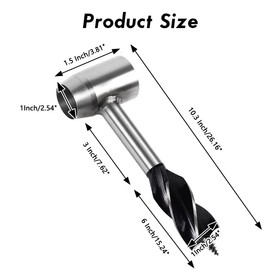 Manual Hand Drill, Woodworking Auger Drill Bit Sets with Leather Case, Multi-Purpose Survival Settlers Tool for Outdoor Wood Peg and Hole Maker (Gray*2)