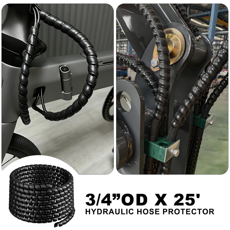 ANCIMOON Hydraulic Hose Protector, 3/4" OD x 25' Length Spiral