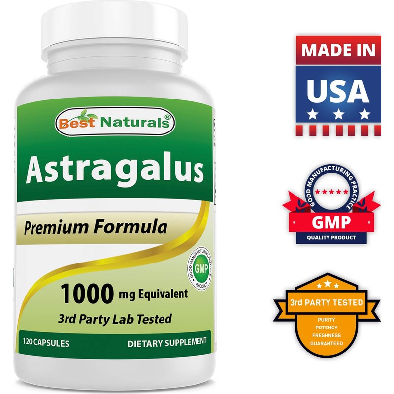 Best Naturals Astragalus Extract 1000 Mg 120 Capsules (120 Count