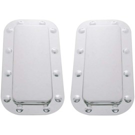 Set of 2 Peterbilt Stainless Steel Vent Door Cover and Dimpled Trim Set