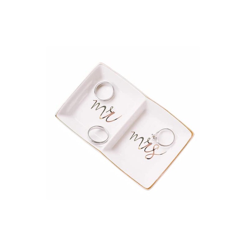 Soporte de cerámica para anillos de regalo de boda, compromiso,