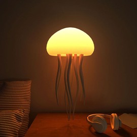 Hanging Rechargeable Jellyfish Lamp, Voice & Touch Controlled, RGB Gradient, Ideal Christmas Gift (Hanging + Base)