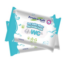 Fresh'n Soft Feuchttücher für die Toilette, mit Kamillenextrakt, biologisch abbaubar und kompostierbar, für den täglichen Gebrauch (120 Einheiten normal (2er-Pack)