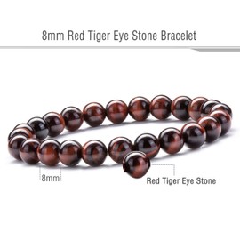 Hamoery Men Women 8mm Natural Stone Lava Rock Diffuser Bracelet Elastic Yoga Agate Beads Bracelet Bangle