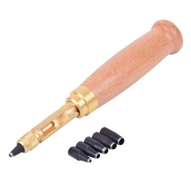 iPobie Automatic Hole Punch Leather Craft Leather Belt Paper Book with 6 Tips Size 1.5-4 mm Hole Punch Cutting Tool