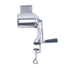 Manual Potato Grater, Stainless Steel Vegetable Slicer, Manual Drum Cutter, Grater Machine with 5 Drums, Kitchen, Easy to Use, Silver, 10 x 24 cm