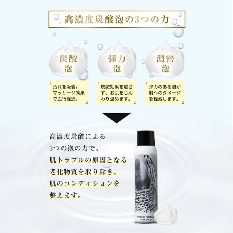 FUNCTIONAL B Sparkling Face Wash, 3.5 oz (100 g) (Yoichiro