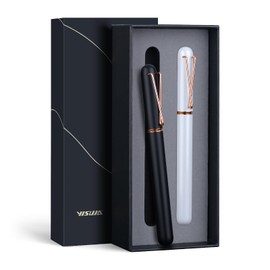 YISUJA Luxury Rollerball Pen Gift - 2 Pack Roller Ball Pen for Men & Women, 0.5mm Medium Point Black Ink Fancy Office Gift Pen Set,Quick-Dry Smooth Writing Nice Metal Pen for Professionals, Journaling