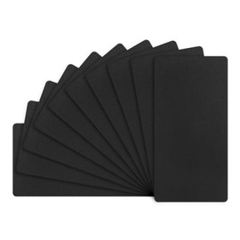 M METERXITY 10 Pack Anodized Aluminum Leather Engraved Mounting Metal Plate 4x2x0.02" Engraver Blank Anodized Aluminum Sheet DIY Leather Print Home Office [Black]