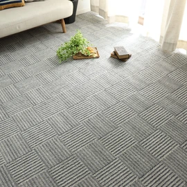 Glam Style Carpet Rug, 4.5 Edoma Tatami Mats, 102.8 x 102.8 in (261 x 261 cm), Washable, Can Be Cut, Antibacterial, Odor Resistant, Loop Pile, Border, Gray